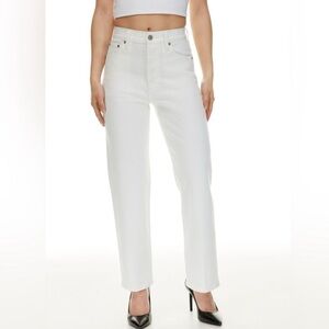ARITZIA Denim Forum The Joni High Rise Loose White Jeans Organic Cotton size 23